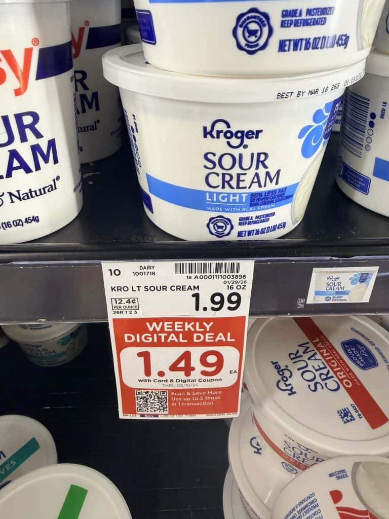 kroger cottage cheese, dips and sour cream kroger shelf image (1)