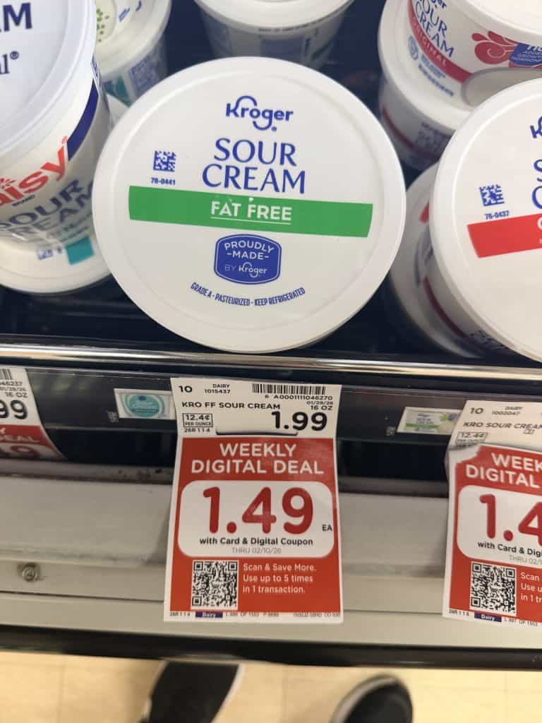 kroger cottage cheese, dips and sour cream kroger shelf image (1)