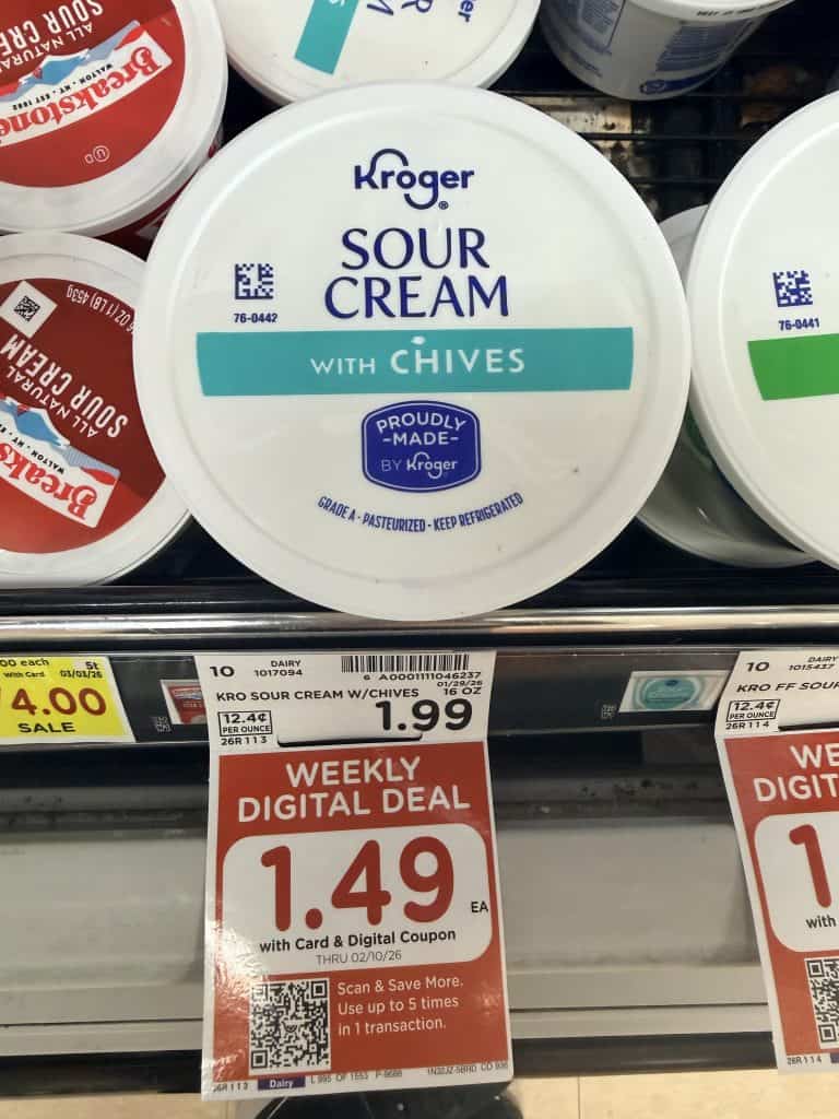 kroger cottage cheese, dips and sour cream kroger shelf image (1)