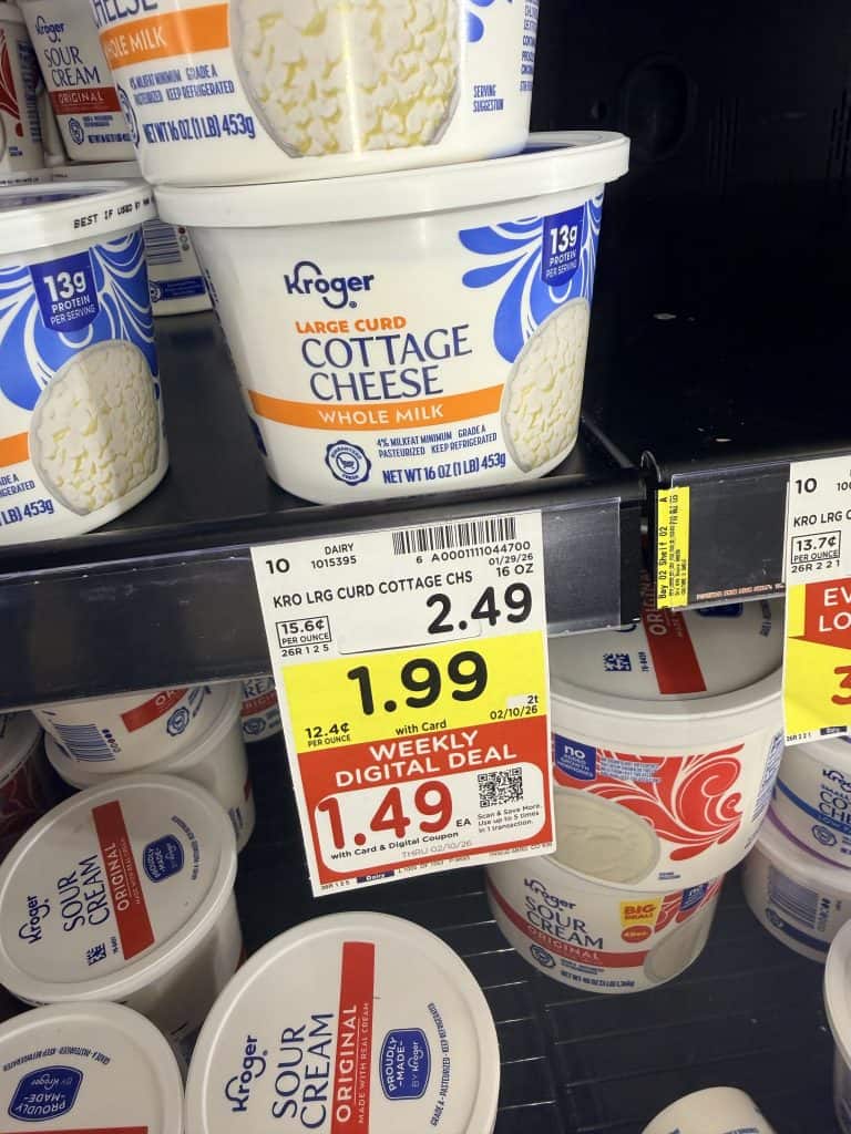 kroger cottage cheese, dips and sour cream kroger shelf image (1)