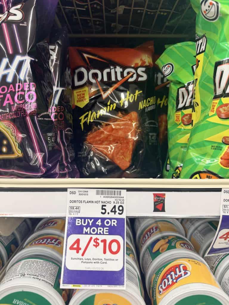 lay's, sunchips and doritos kroger shelf image (8)