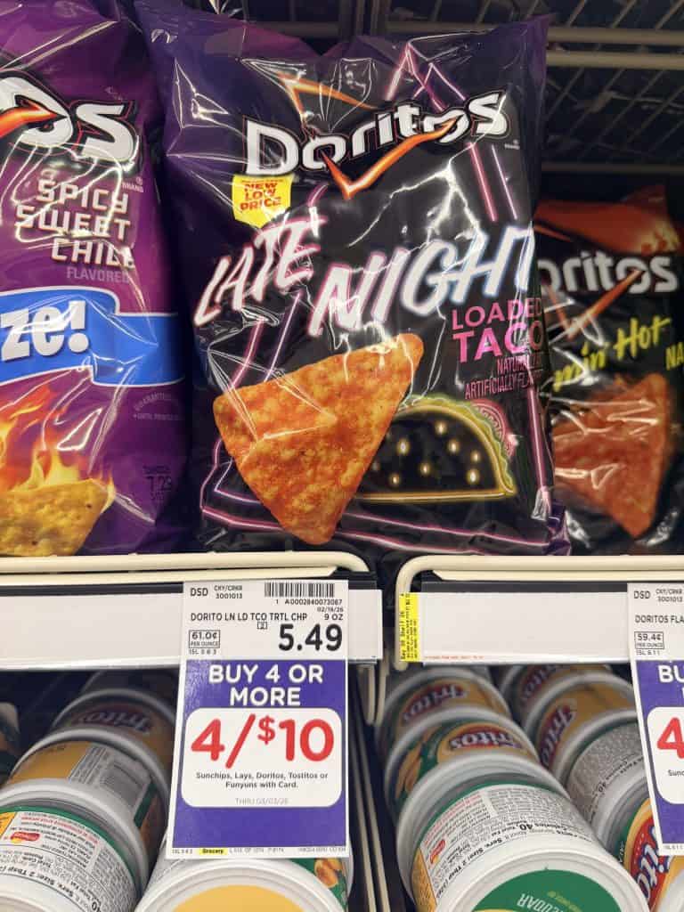 lay's, sunchips and doritos kroger shelf image (8)