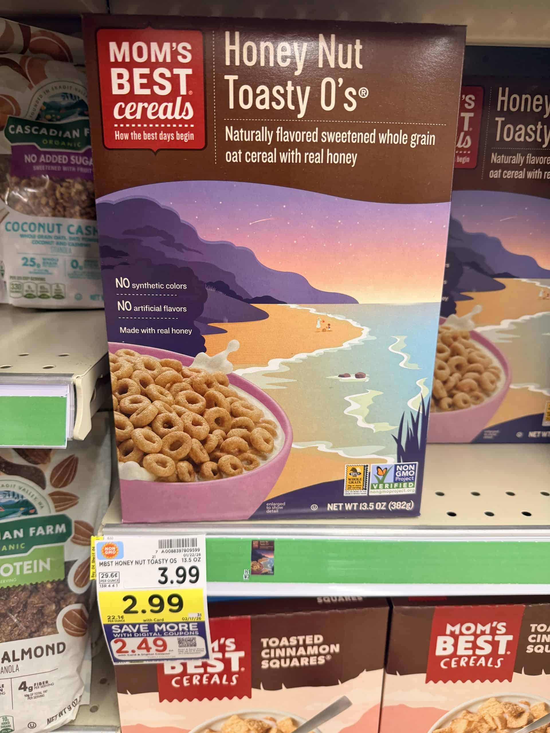 mom's best cereal kroger shelf image (1)