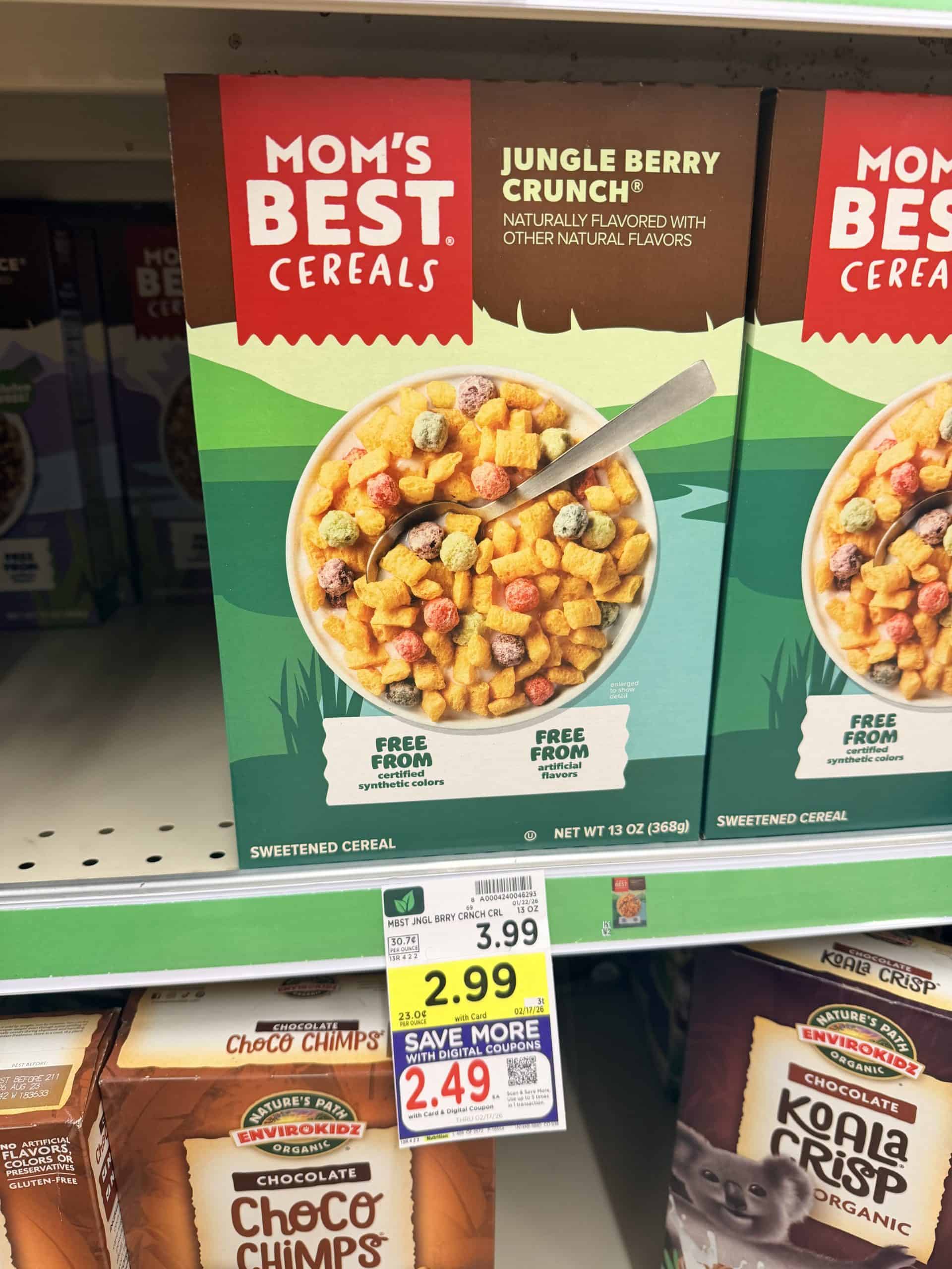 mom's best cereal kroger shelf image (1)