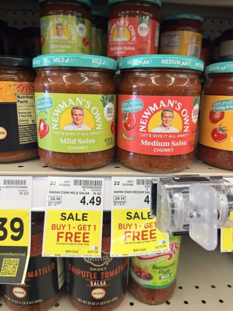 newman's own salsa kroger shelf image (1)