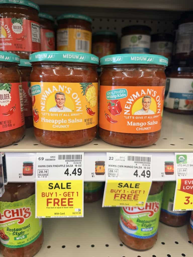 newman's own salsa kroger shelf image (1)