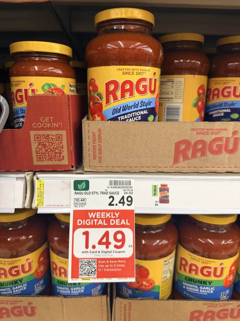 ragu pasta sauce kroger shelf image (1)