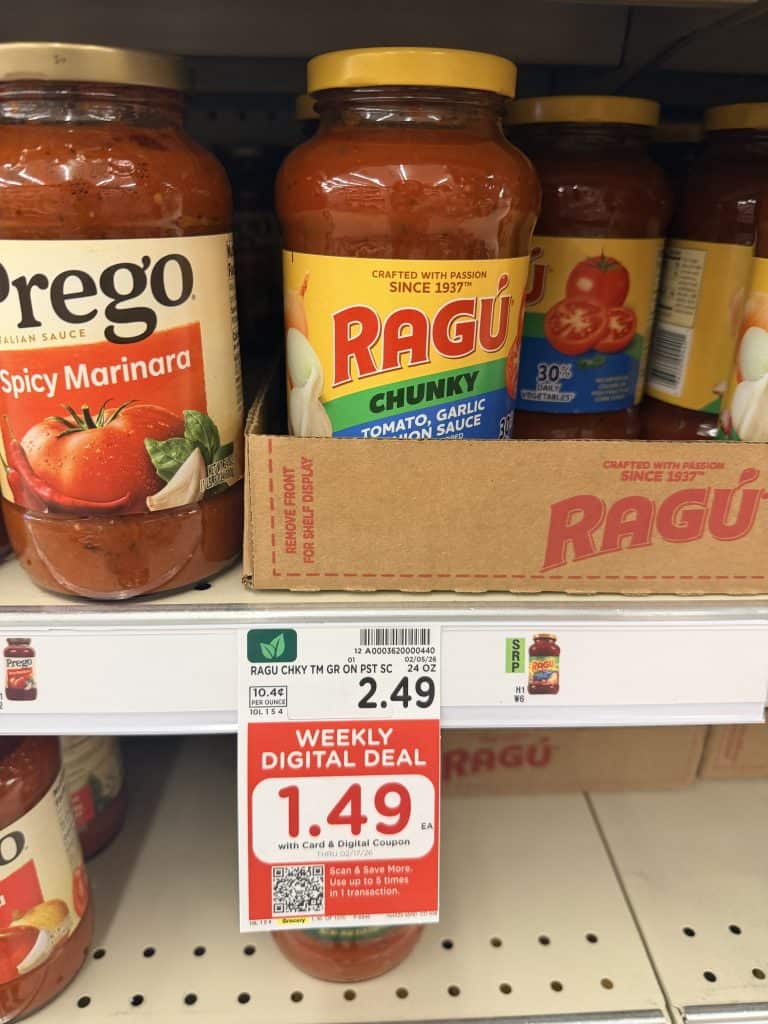 ragu pasta sauce kroger shelf image (1)