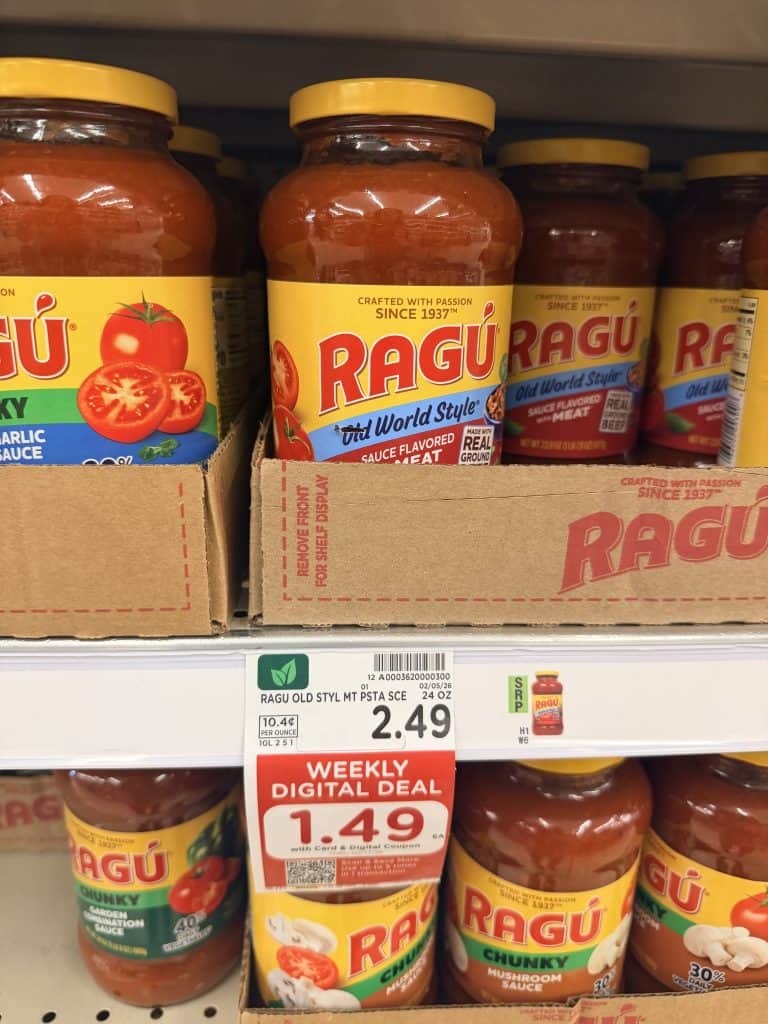ragu pasta sauce kroger shelf image (1)