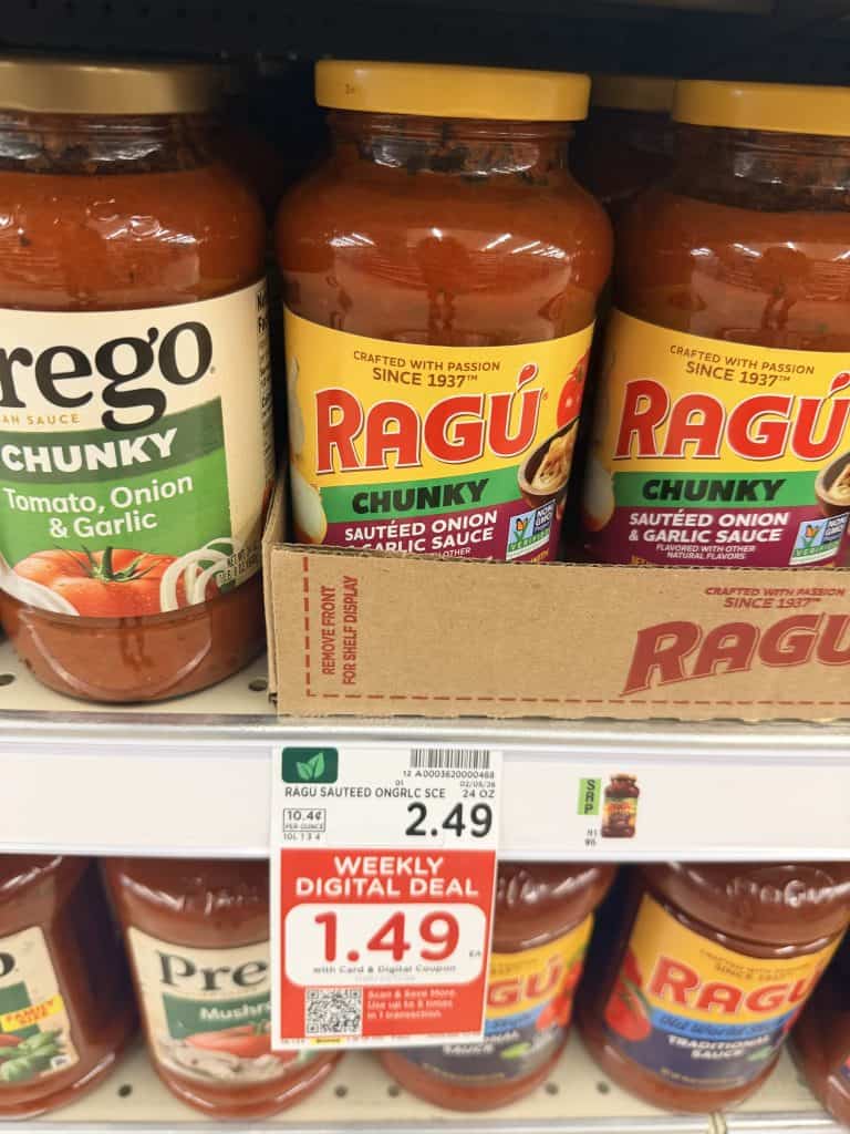 ragu pasta sauce kroger shelf image (1)