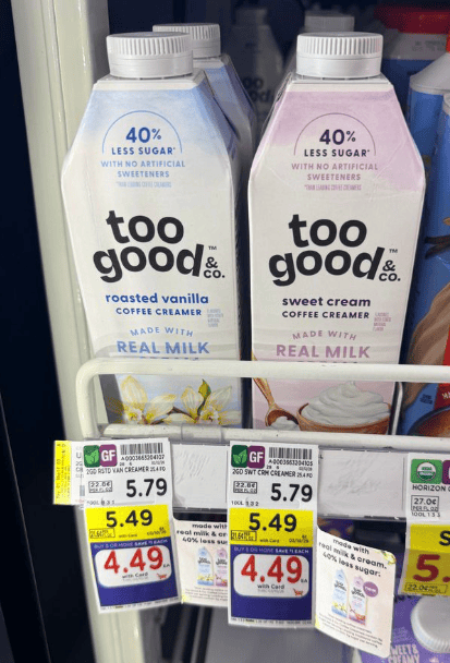 too good and co coffee creamer kroger shelf image