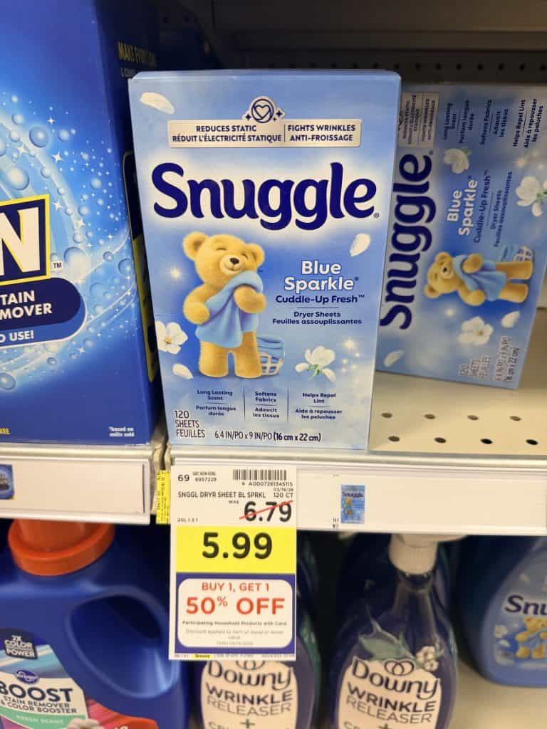 All and Snuggle Laundry Kroger Shelf Image