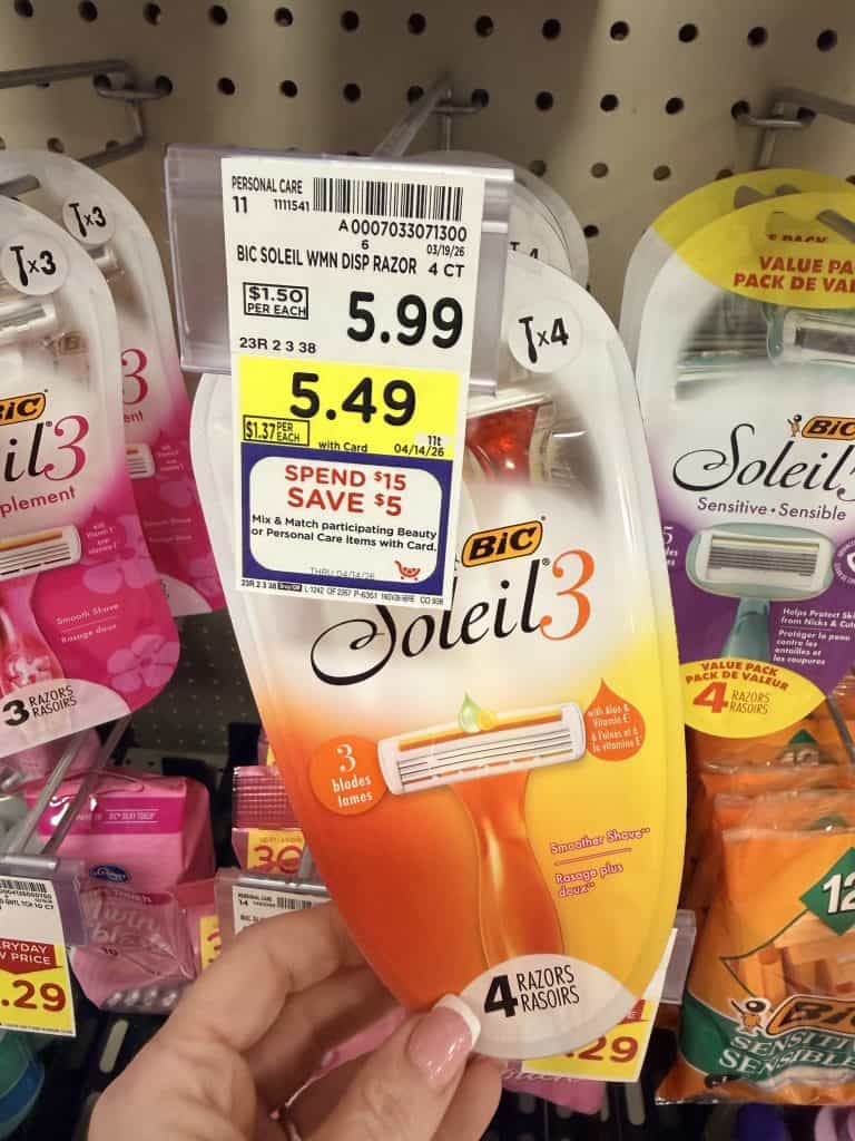 BIC Disposable Razors Kroger Shelf Image