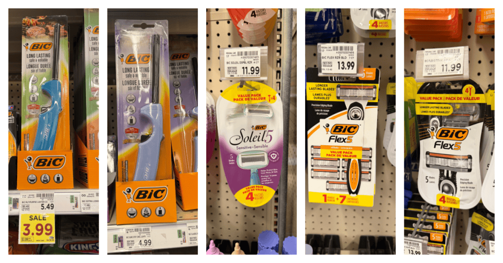 BIC Razors and Lighters Kroger Shelf images