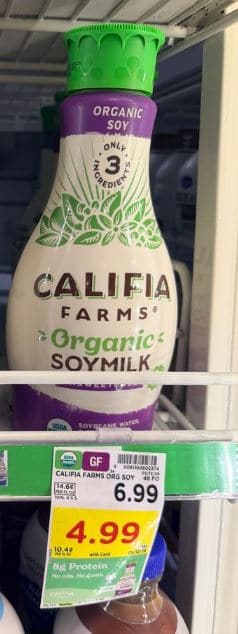 Califia Farms Organic Soymilk Kroger shelf image