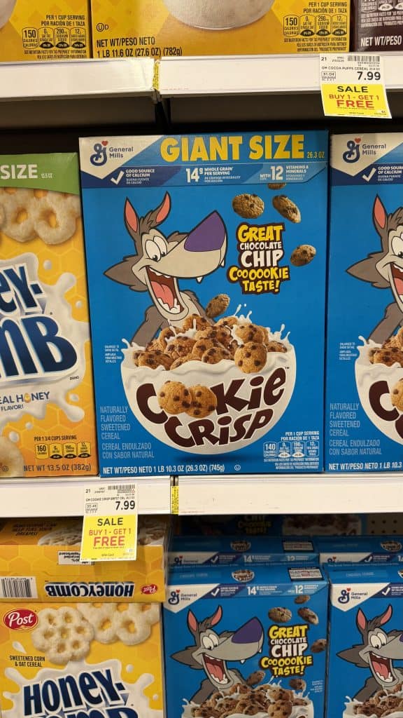 General Mills Giant Size Cereals Kroger Shelf Image