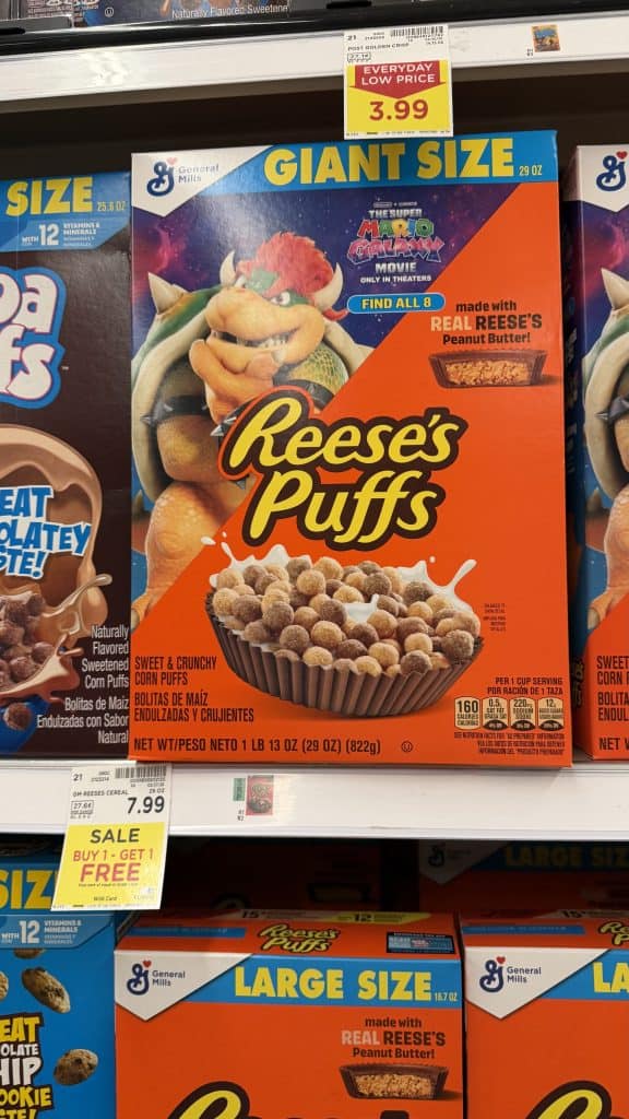 General Mills Giant Size Cereals Kroger Shelf Image