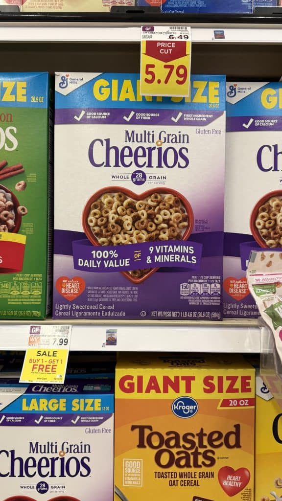 General Mills Giant Size Cereals Kroger Shelf Image