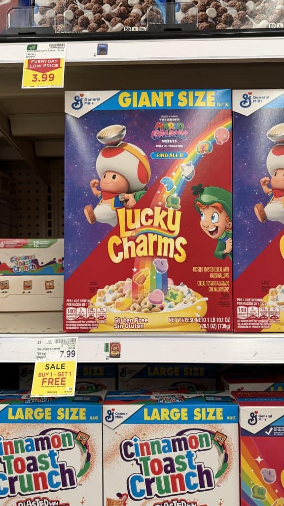 General Mills Giant Size Cereals Kroger Shelf Image