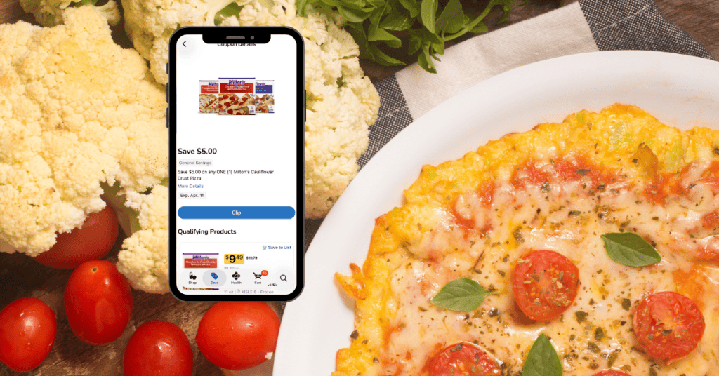 Milton’s Frozen Cauliflower Crust Pizza kroger digital coupon
