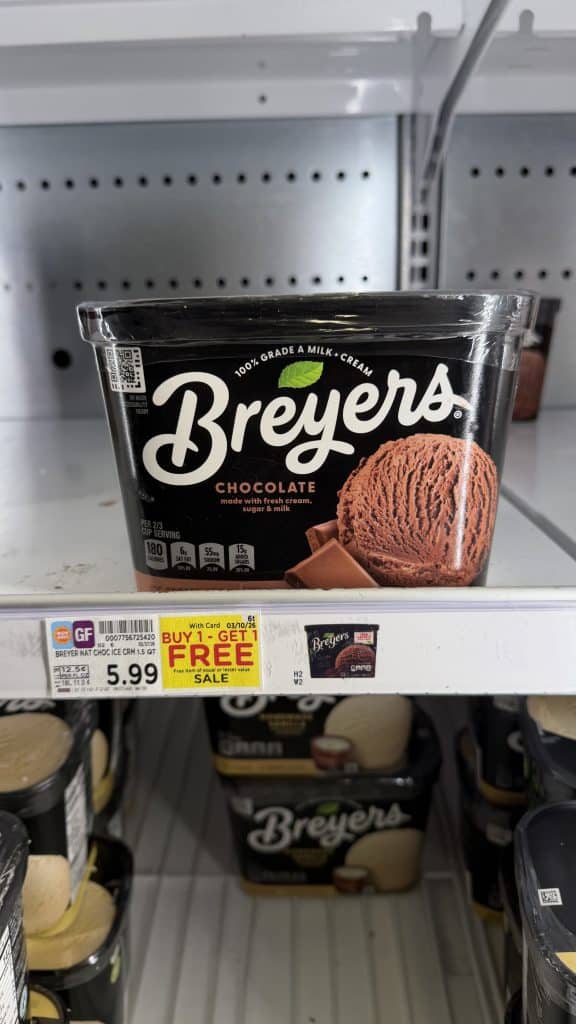 breyers ice cream kroger shelf image