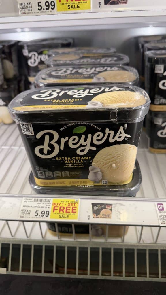 breyers ice cream kroger shelf image