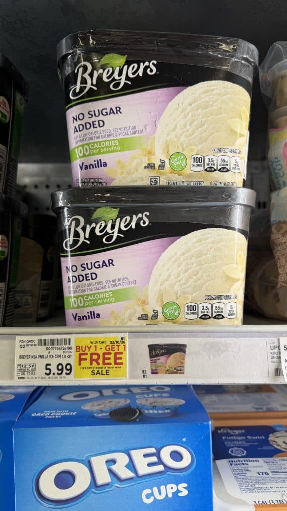 breyers ice cream kroger shelf image