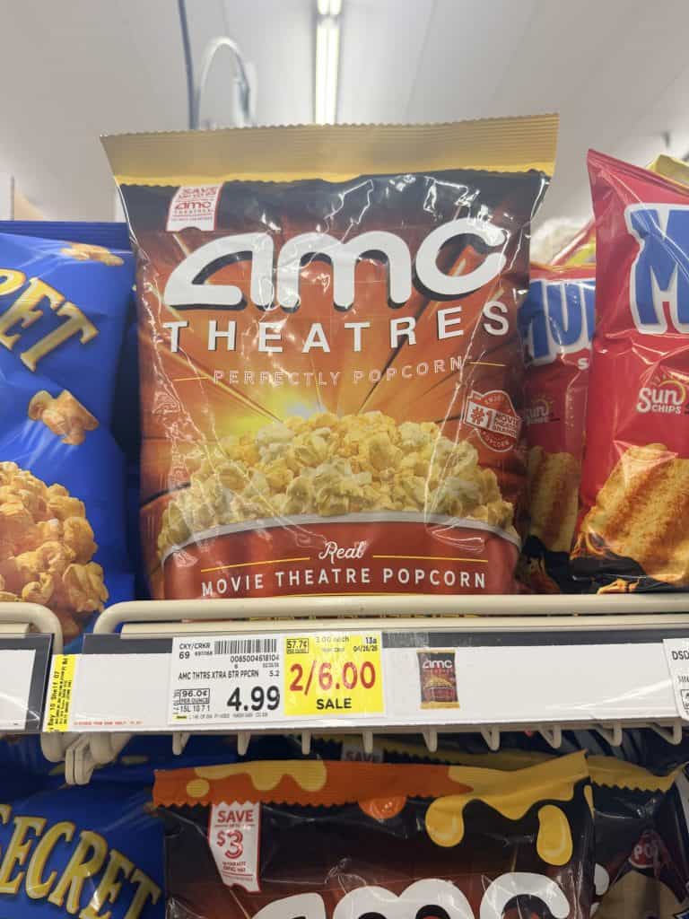 AMC Theatres Ready to Eat Popcorn Kroger Shelf Image