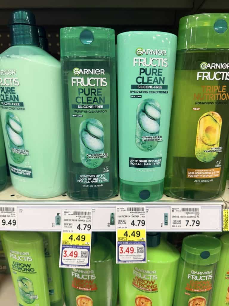 Garnier Fructis Shampoo and Conditioner Kroger Shelf Image