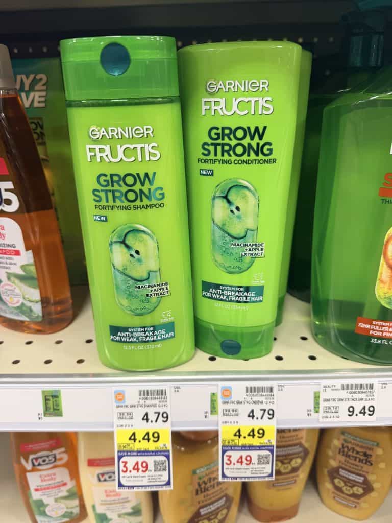 Garnier Fructis Shampoo and Conditioner Kroger Shelf Image