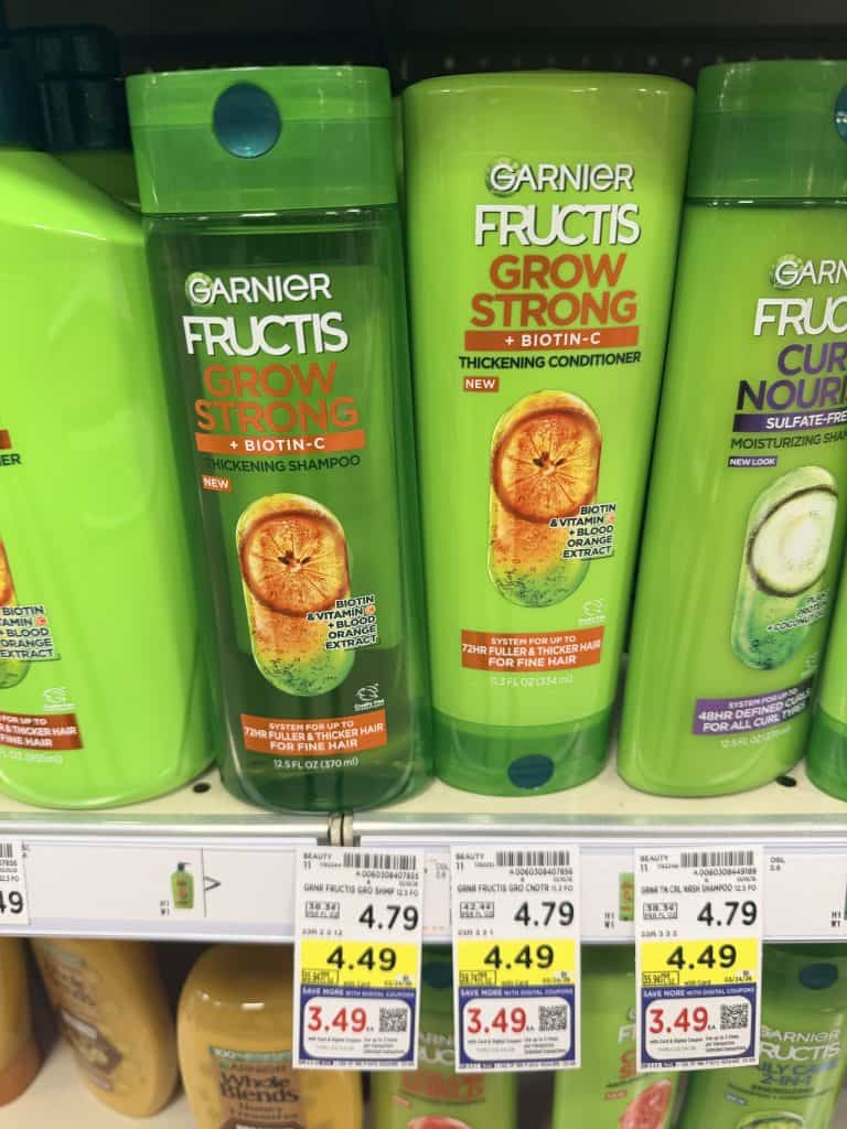 Garnier Fructis Shampoo and Conditioner Kroger Shelf Image