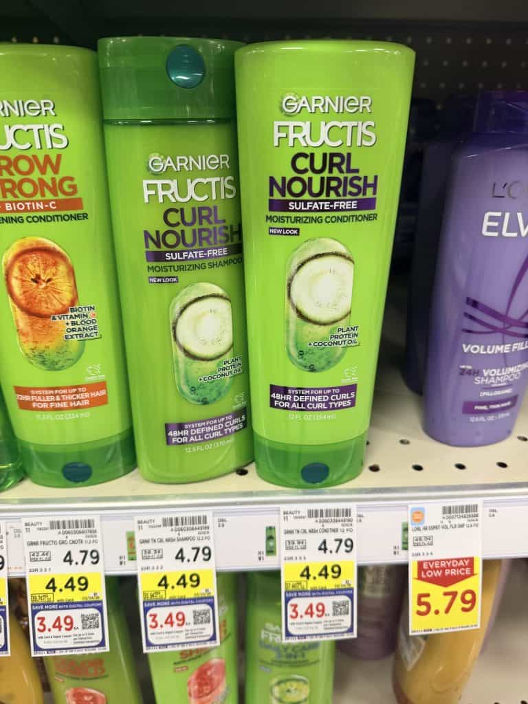 Garnier Fructis Shampoo and Conditioner Kroger Shelf Image