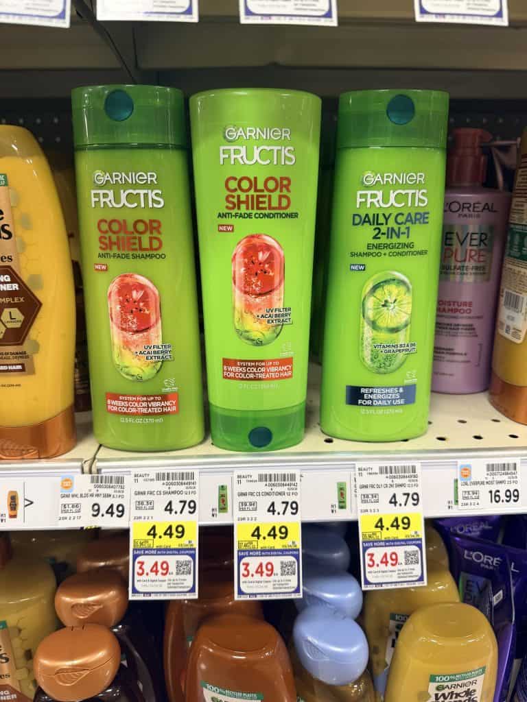 Garnier Fructis Shampoo and Conditioner Kroger Shelf Image