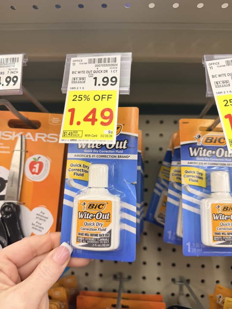 bic stationary Kroger shelf image