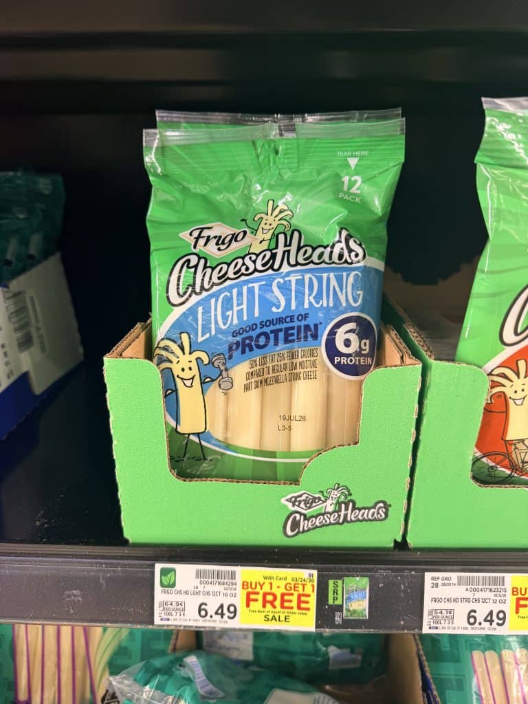 Frigo Cheeseheads Kroger shelf image
