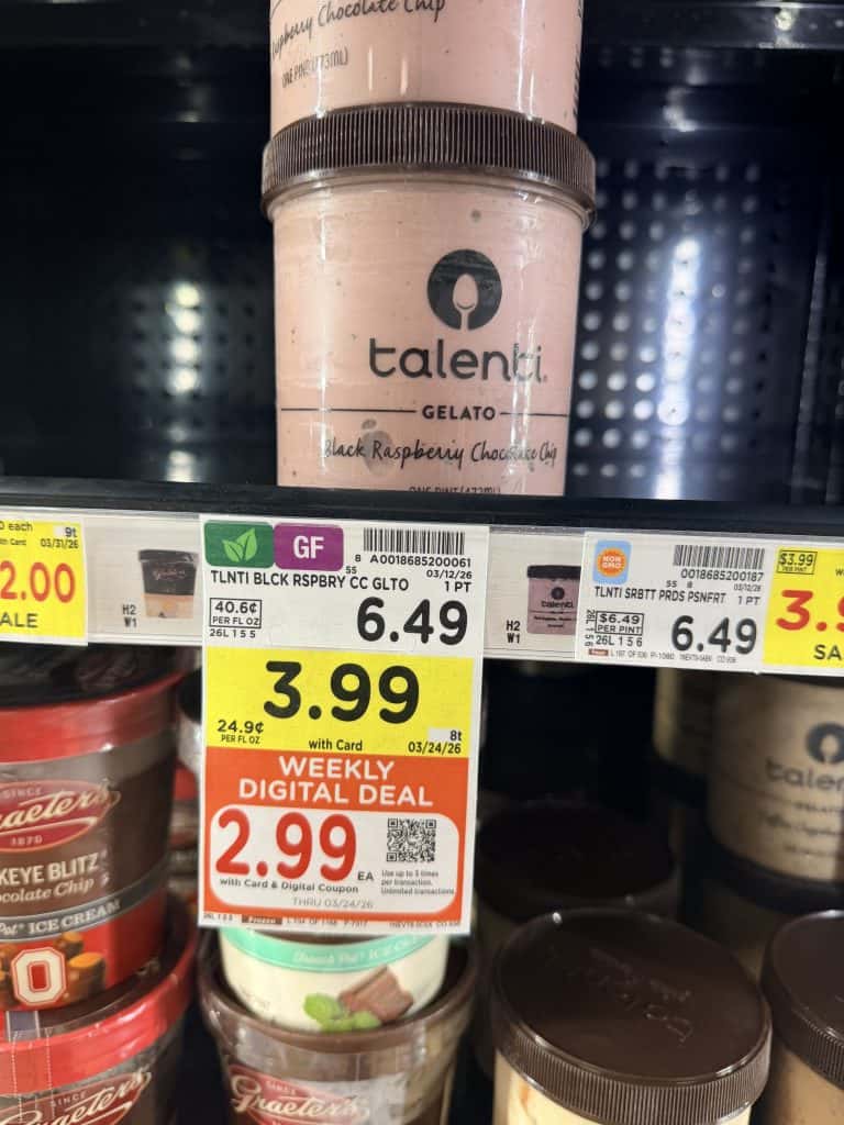 Talenti, Ben & Jerry's and Magnum Desserts Kroger Shelf Image