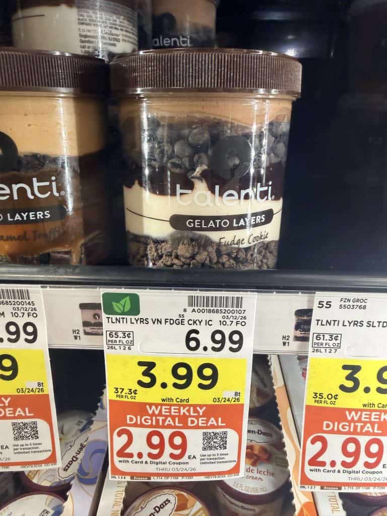 Talenti, Ben & Jerry's and Magnum Desserts Kroger Shelf Image