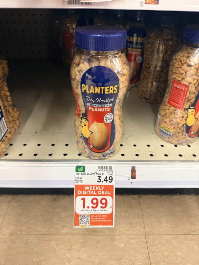 Planters Peanuts Kroger shelf image