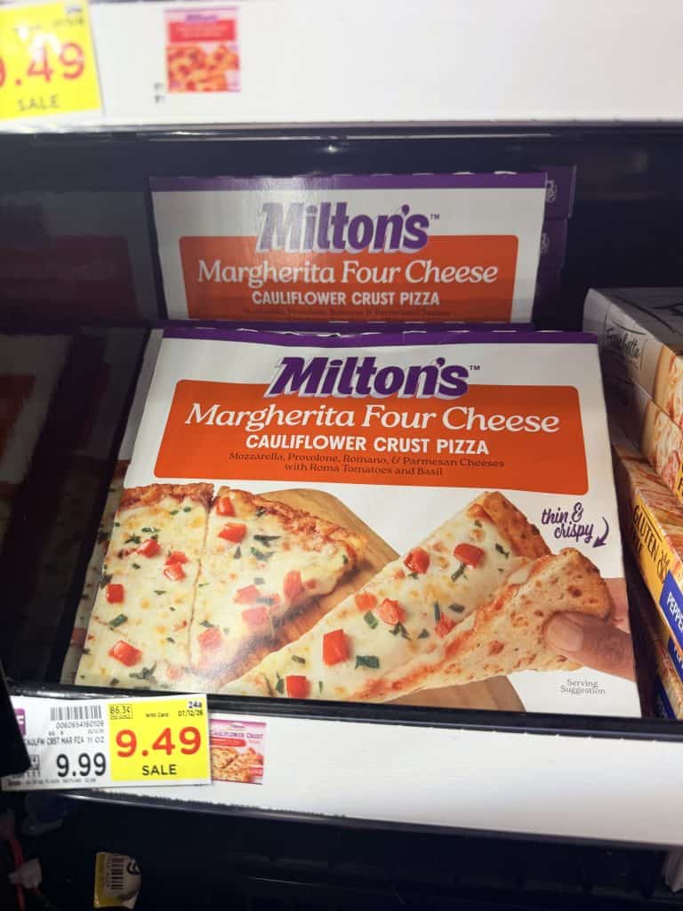 Milton's Cauliflower Crust Pizza Kroger Shelf Image