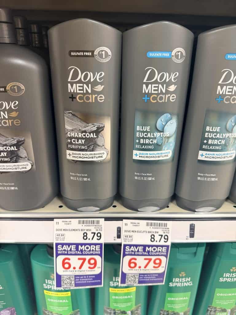 Dove Men Body wash Kroger shelf image