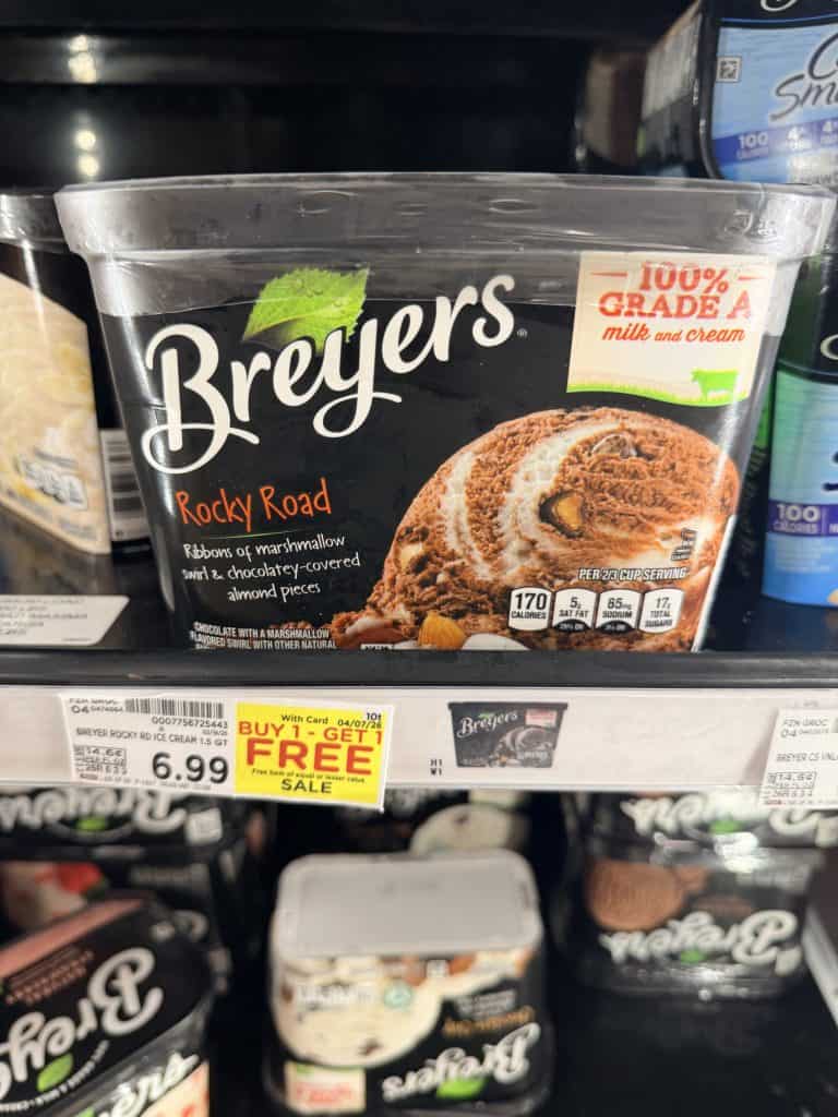 Breyers Ice Cream Kroger shelf image