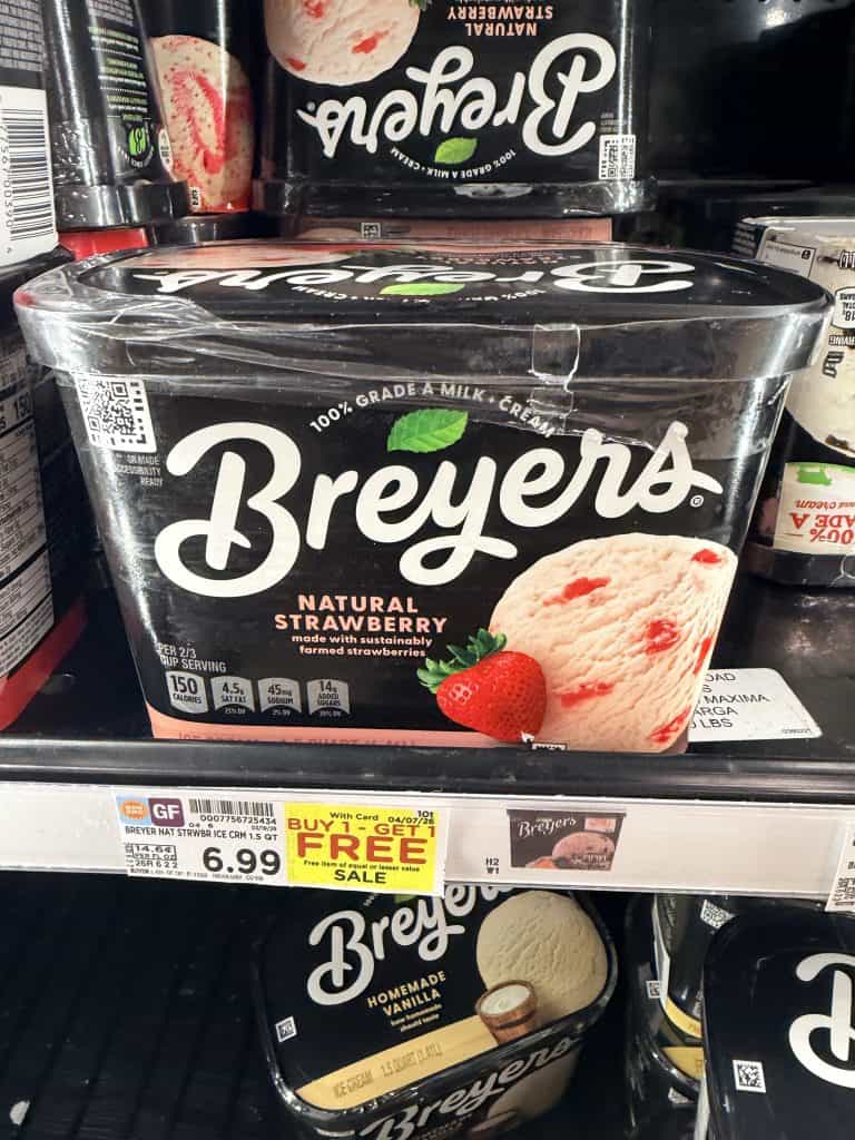 Breyers Ice Cream Kroger shelf image