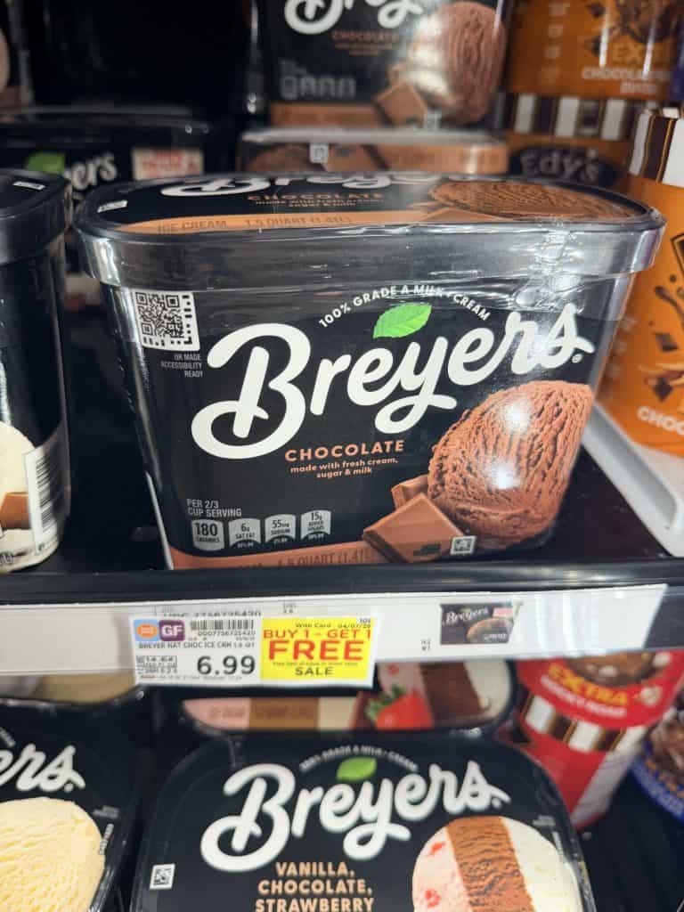 Breyers Ice Cream Kroger shelf image