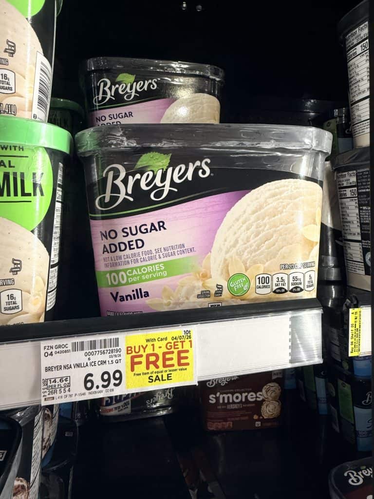 Breyers Ice Cream Kroger shelf image