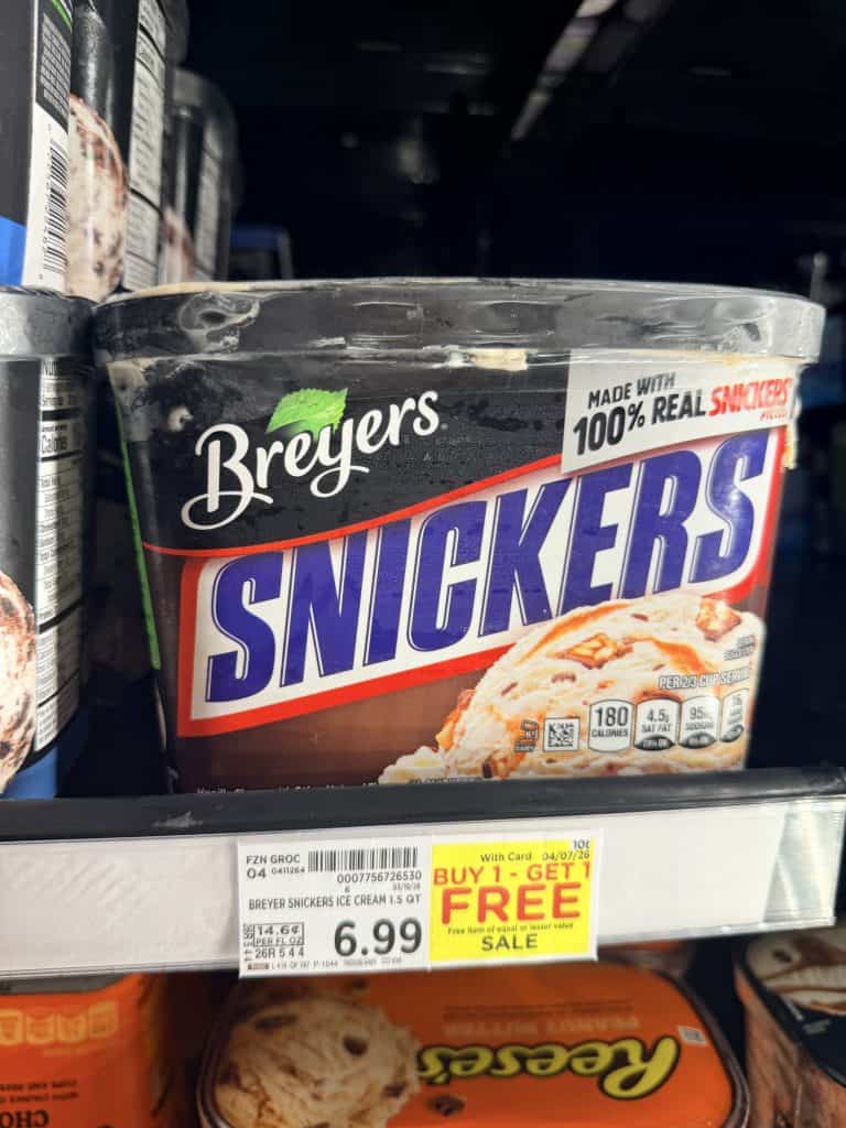 Breyers Ice Cream Kroger shelf image
