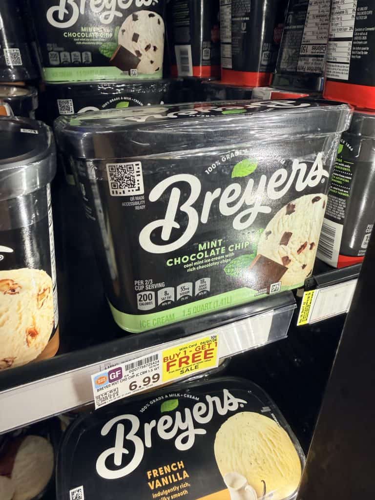 Breyers Ice Cream Kroger shelf image