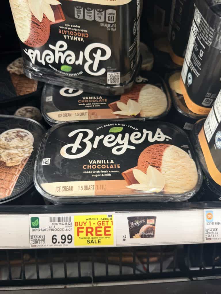 Breyers Ice Cream Kroger shelf image