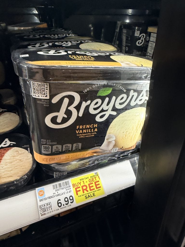 Breyers Ice Cream Kroger shelf image