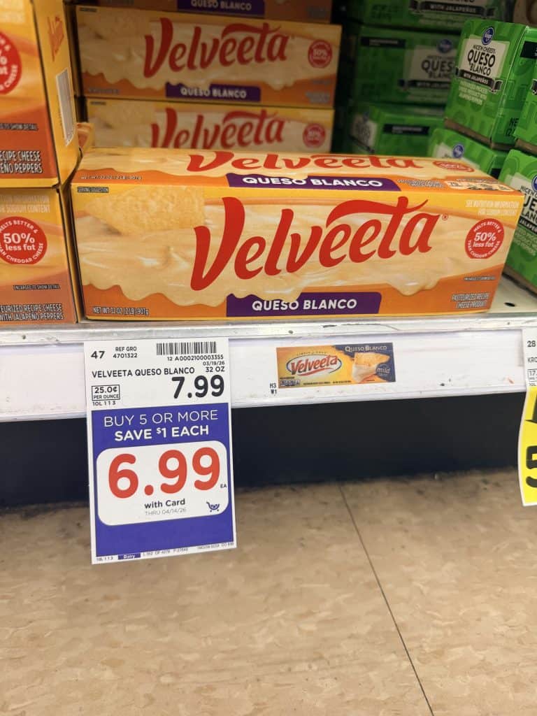Velveeta Blocks Kroger shelf image
