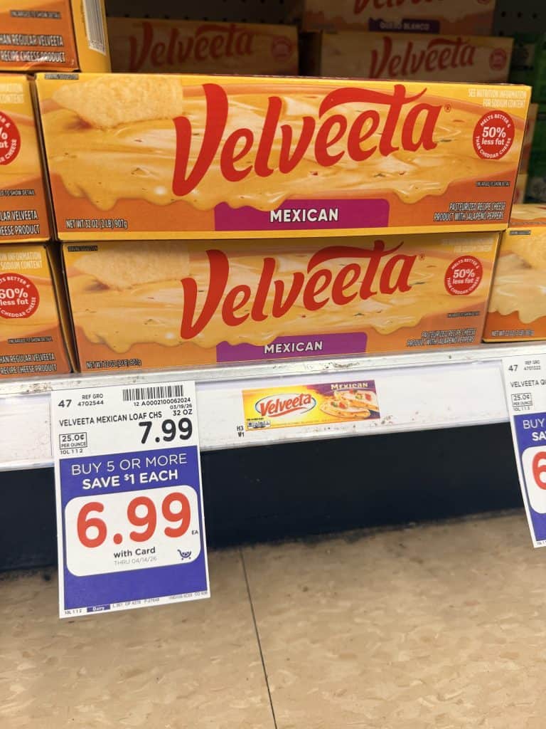 Velveeta Blocks Kroger shelf image